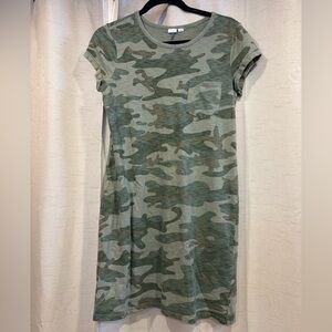 GAP Green Camo T-Shirt Dress